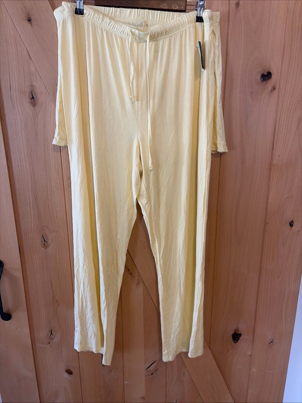 Børn NWT Women’s Modal 3 Piece Pajama Set Sleepwear Shorts Pants Pale Yellow XL - Picture 6 of 7